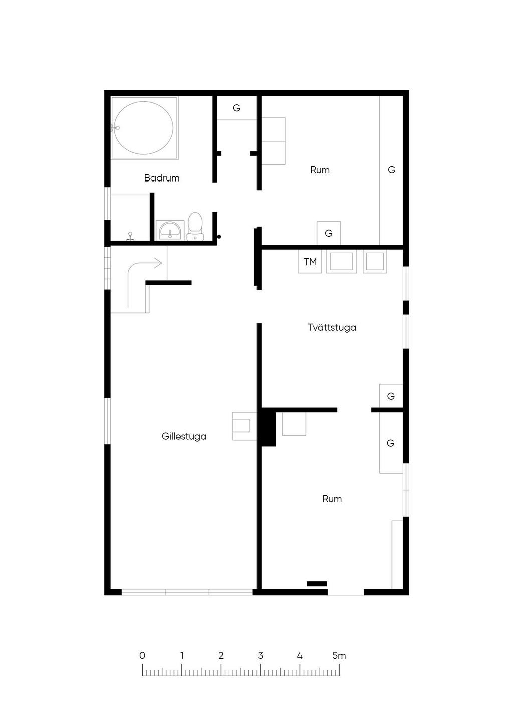 Planlösning källarplan, viss avvikelse kan förekomma.