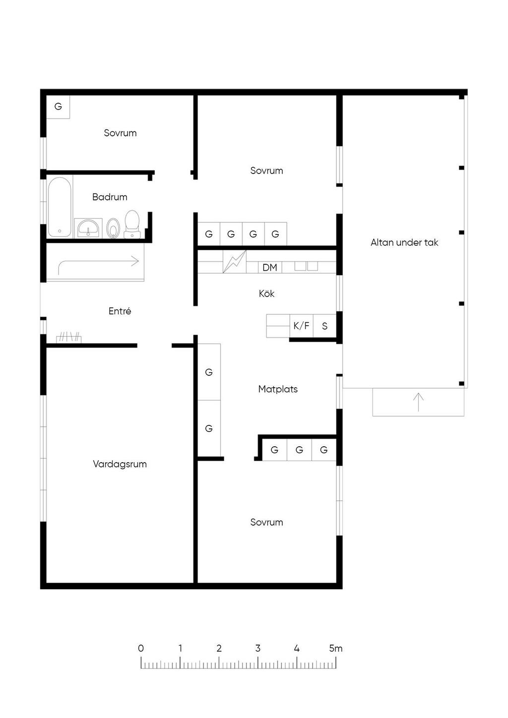Planlösning entréplan, viss avvikelse kan förekomma.