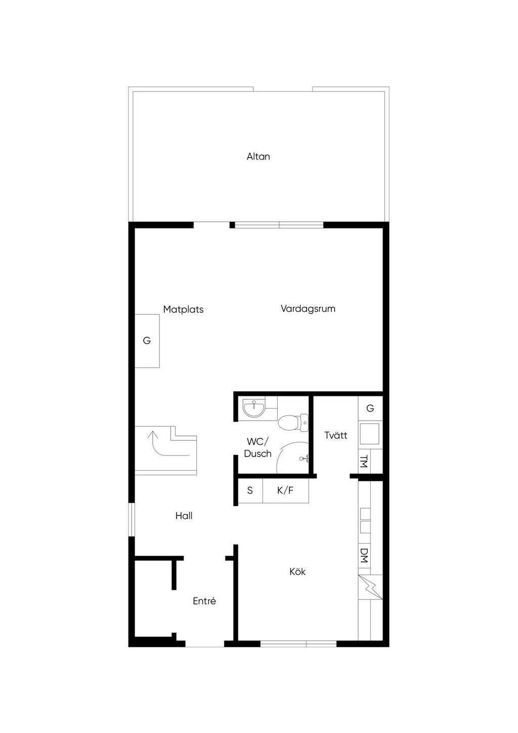 Planritning nedre plan