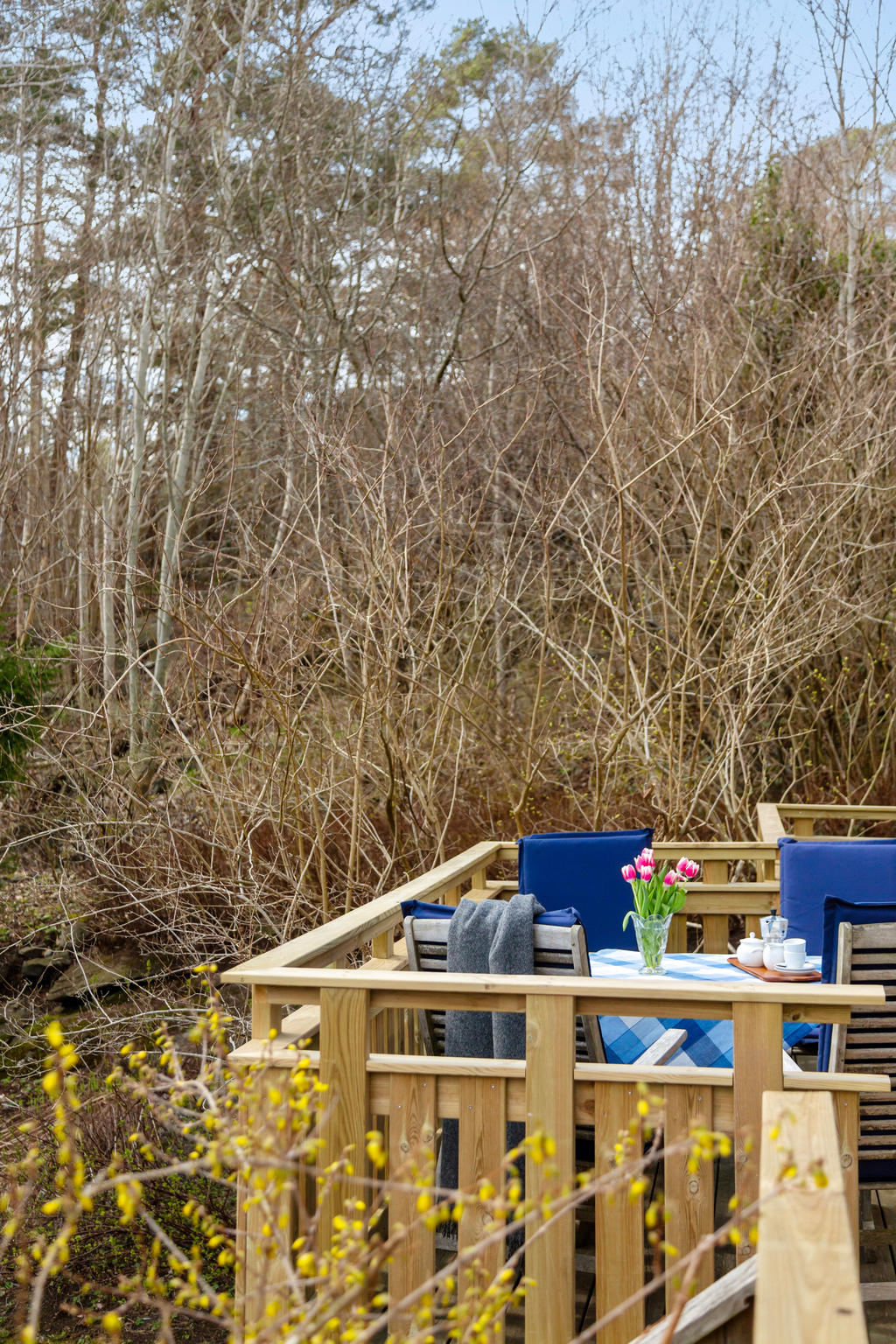 Del av omgivningen från bostadens stora altan