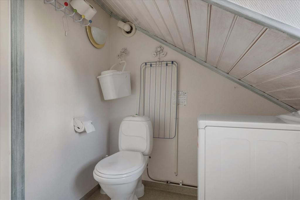 Badrum med dusch och wc