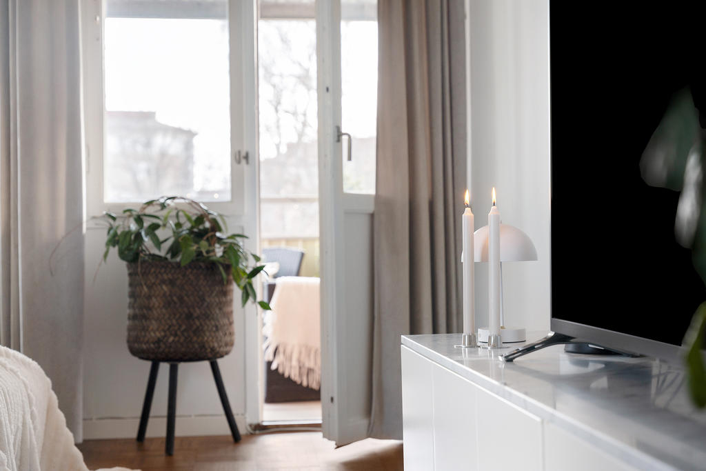 Balkongen nås från vardagsrummet