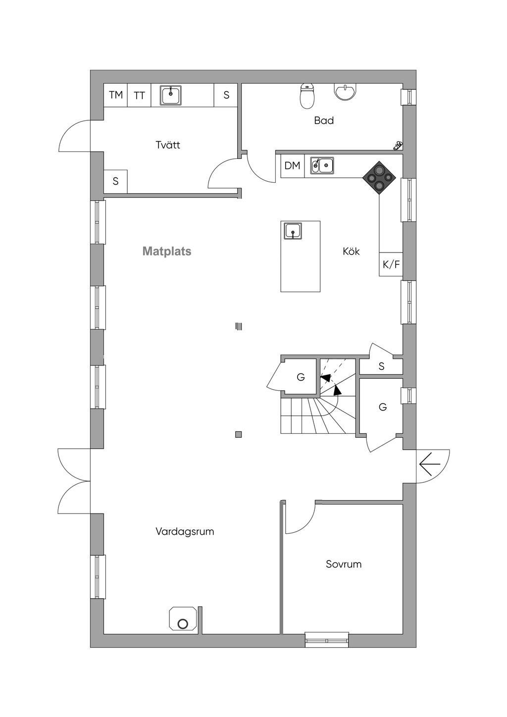 Alternativ planlösning entréplan
