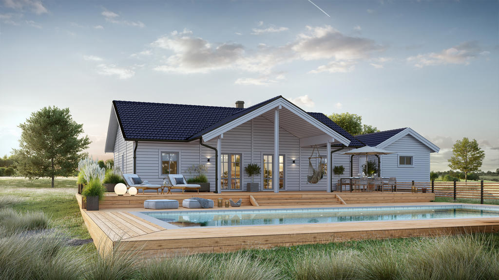 Planerat LB-hus "Optimal-113" Bilden är renderad