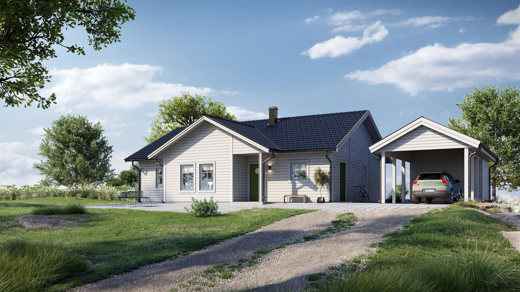 Planerat LB-hus "Optimal-113" Bilden är renderad