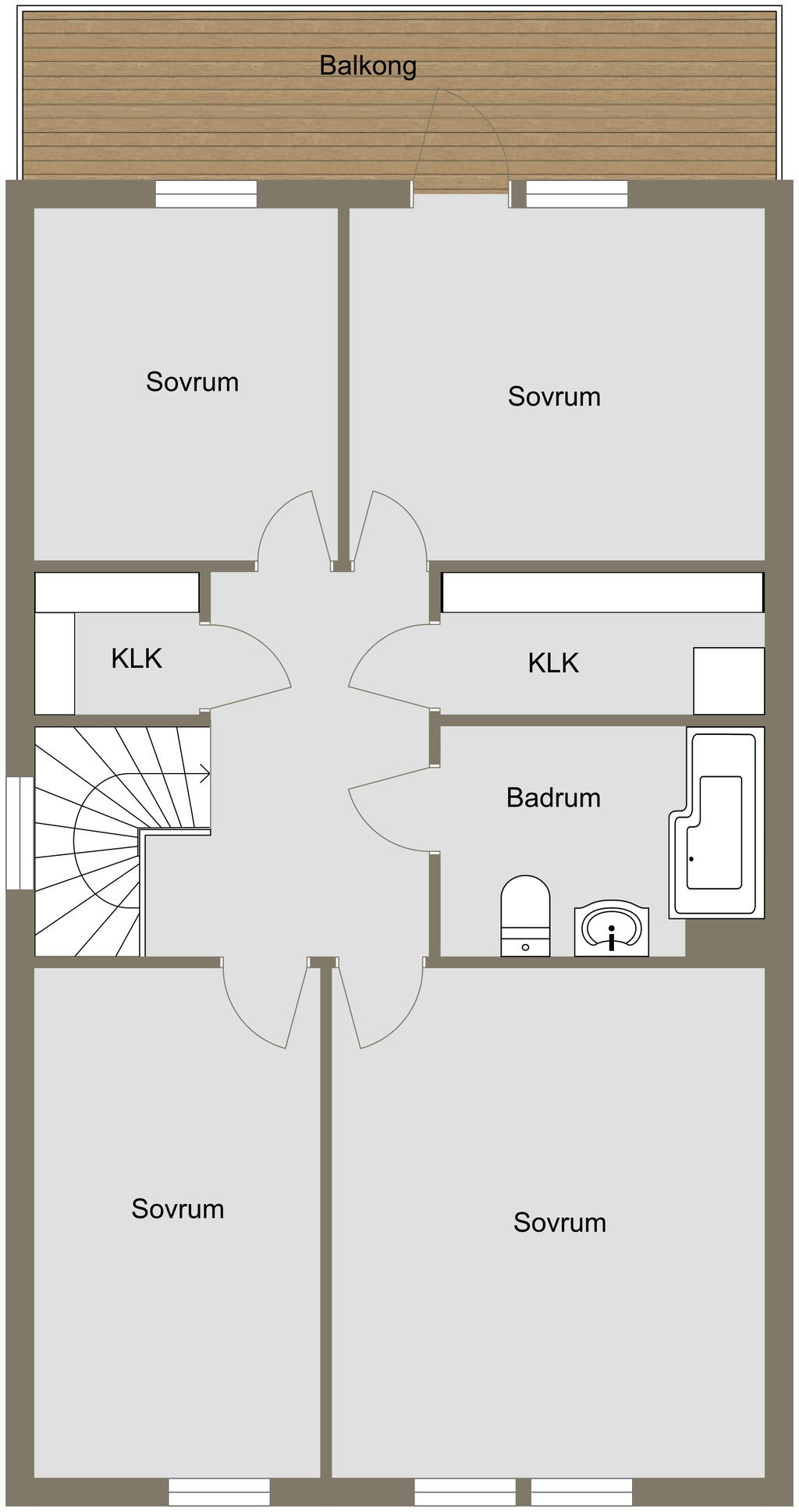 Planlösning, övre plan