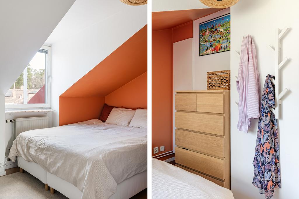 Sovrum med plats för dubbelsäng