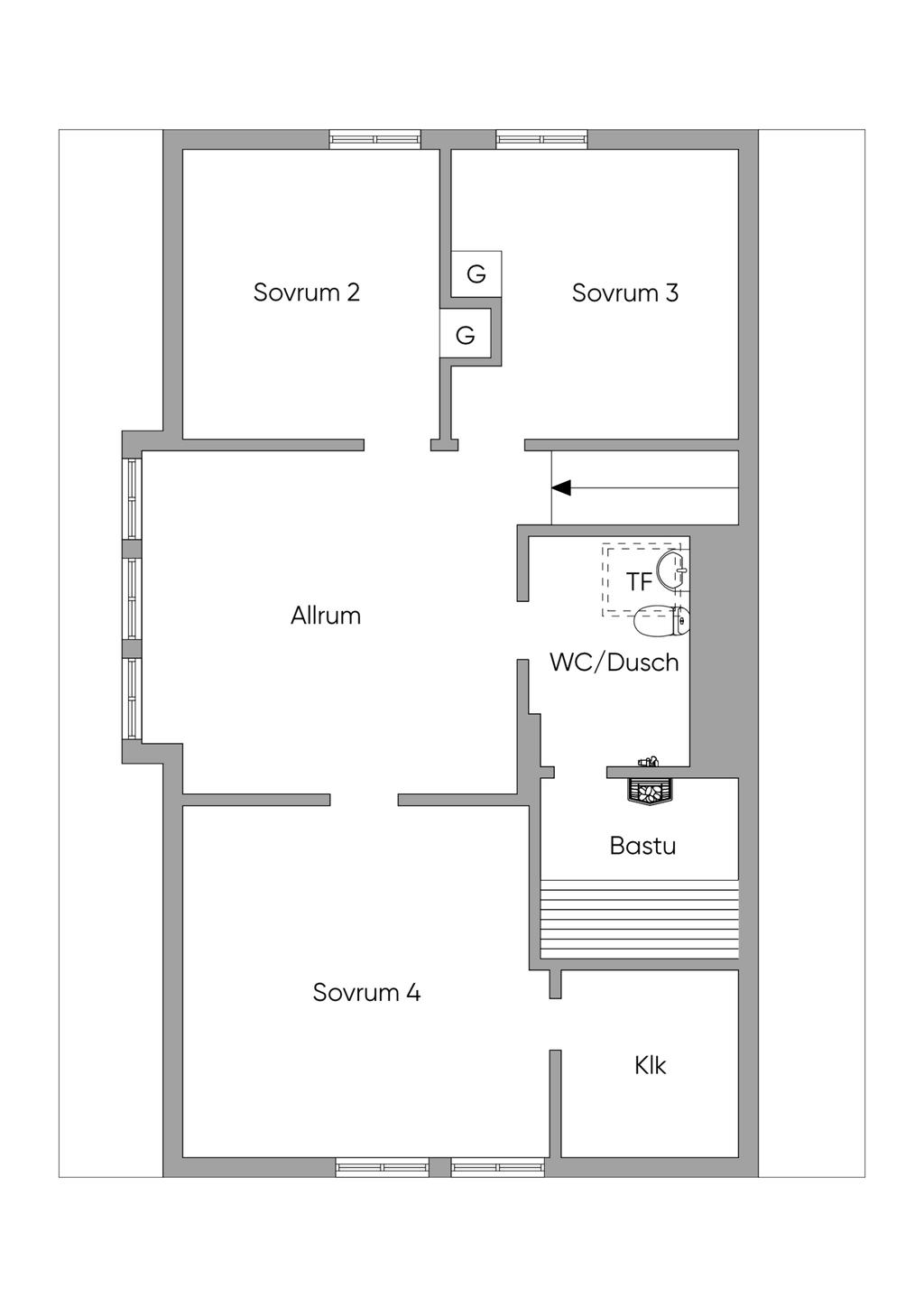 Planlösning övre plan