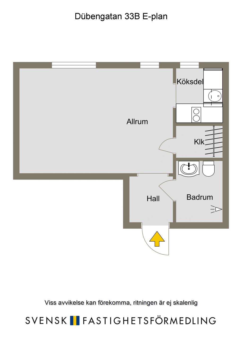 Dübengatan 33B E-plan - 2D - Ritning