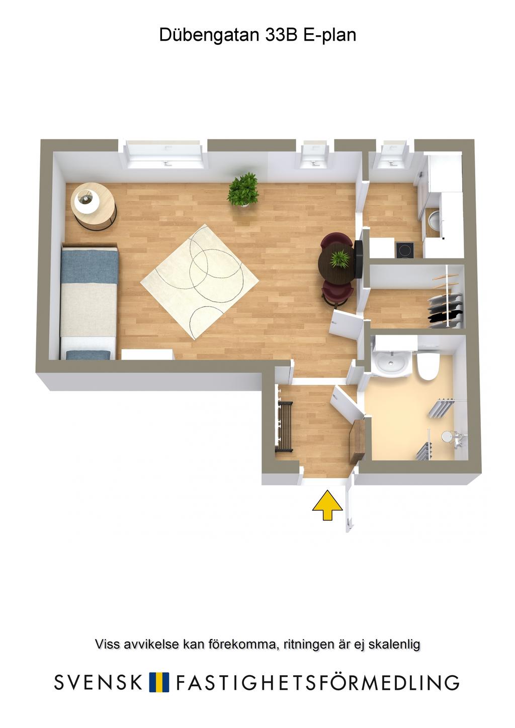 Dübengatan 33B E-plan - 2D - Ritning