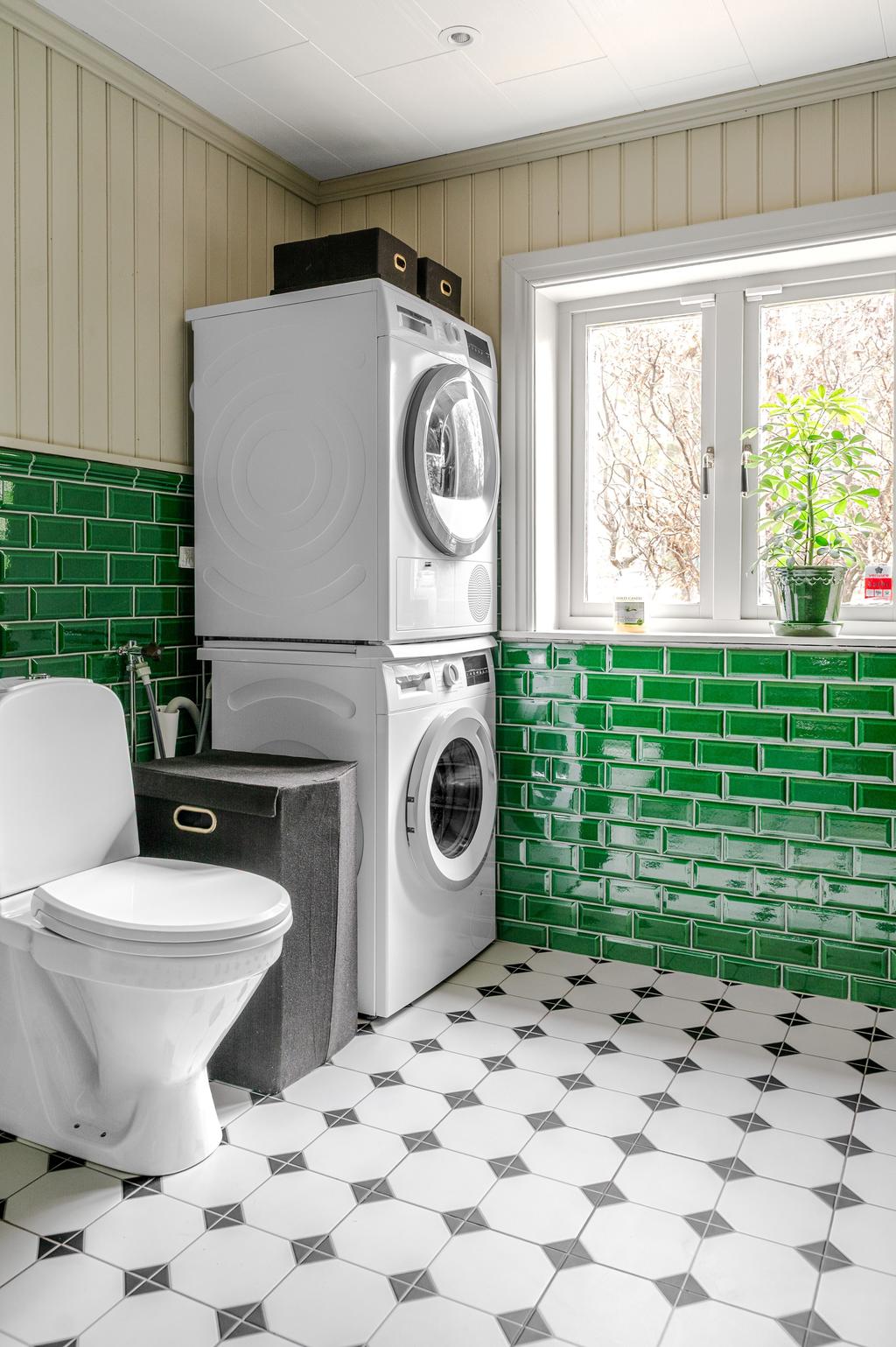 Tvättstapel i duschrummet