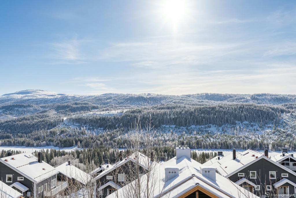 Bostaden har fantastiskt högt läge som ger en fin utsikt över Renfjället i söder. 