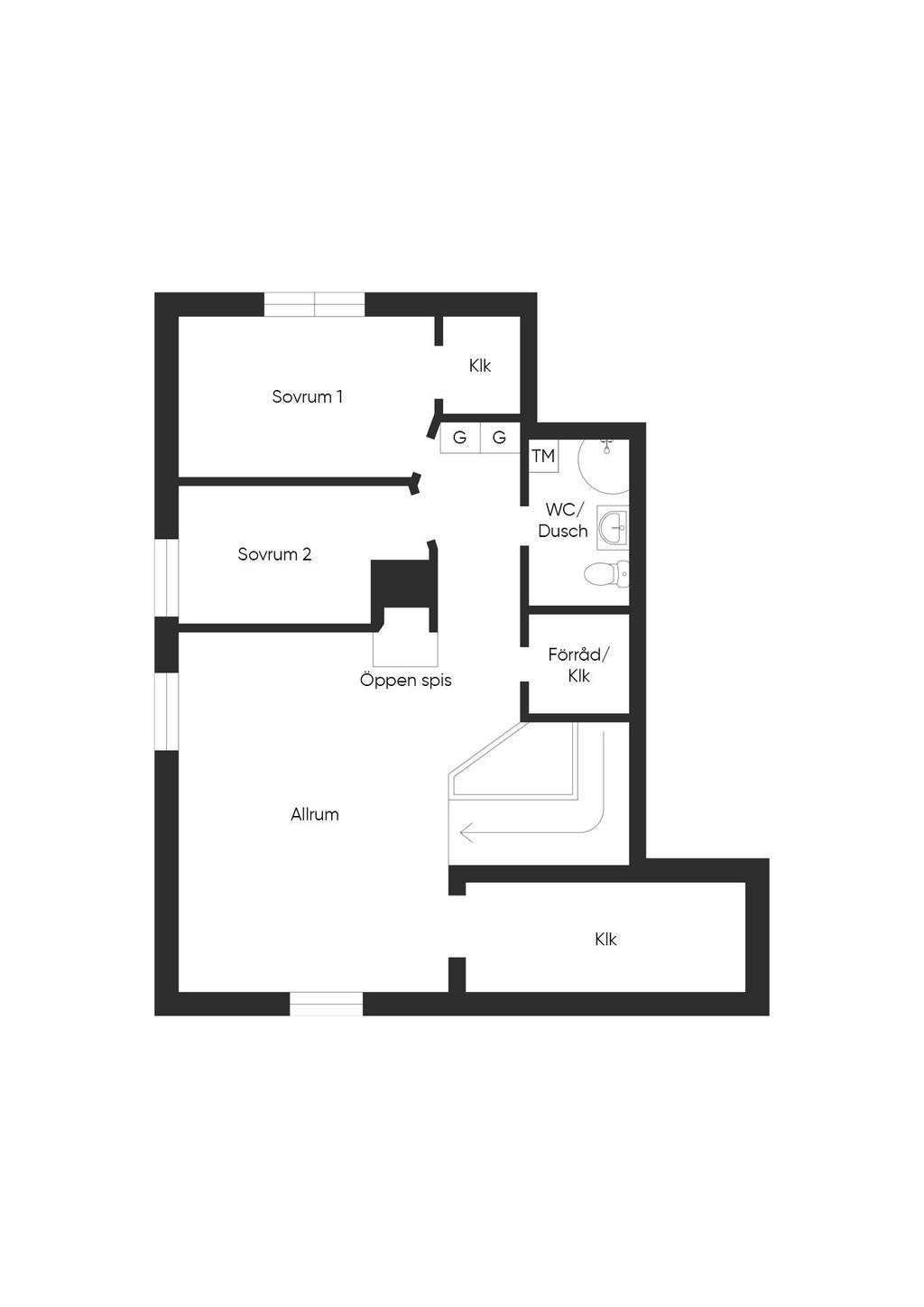 Planlösning övre plan