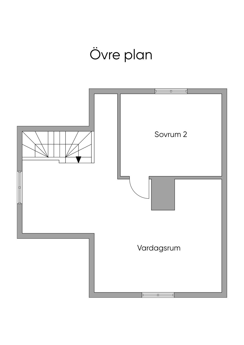 Planlösning övre plan