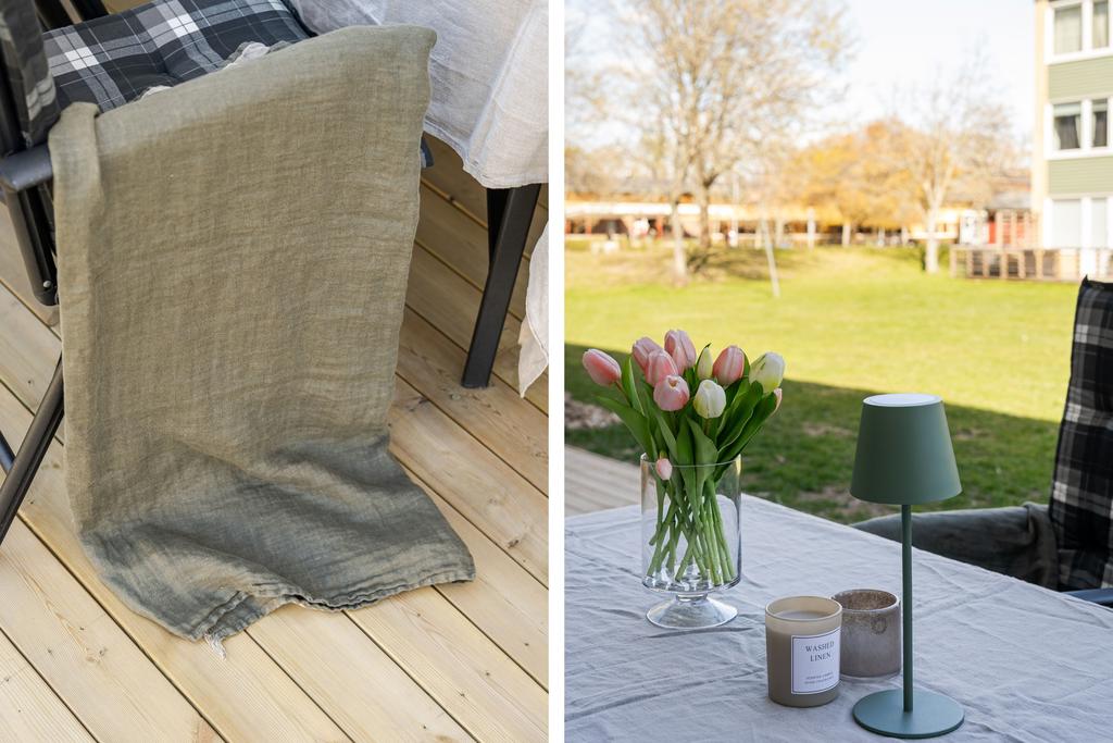 Altanen med helt nylagd trall