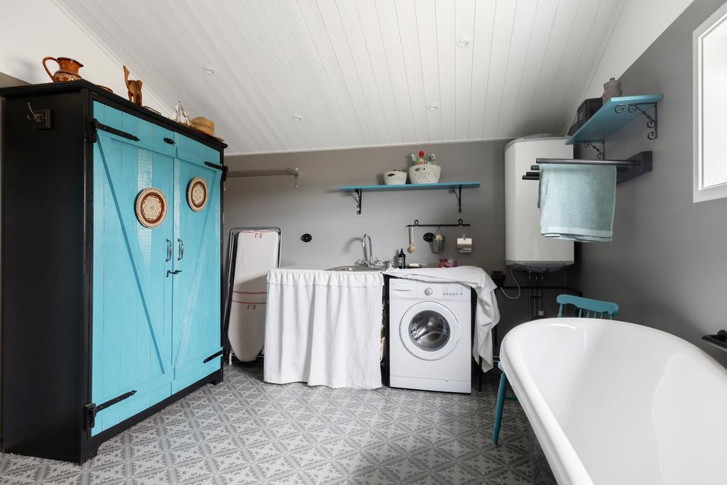 Tvättstuga i badrummet