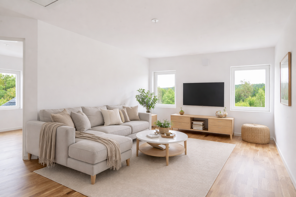 Allrum uppe, digitalt möblerat