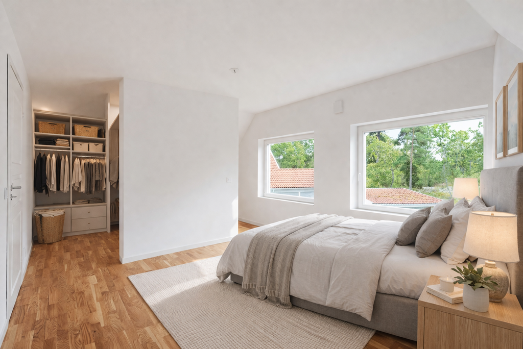 Sovrum 4 uppe, digitalt möblerat