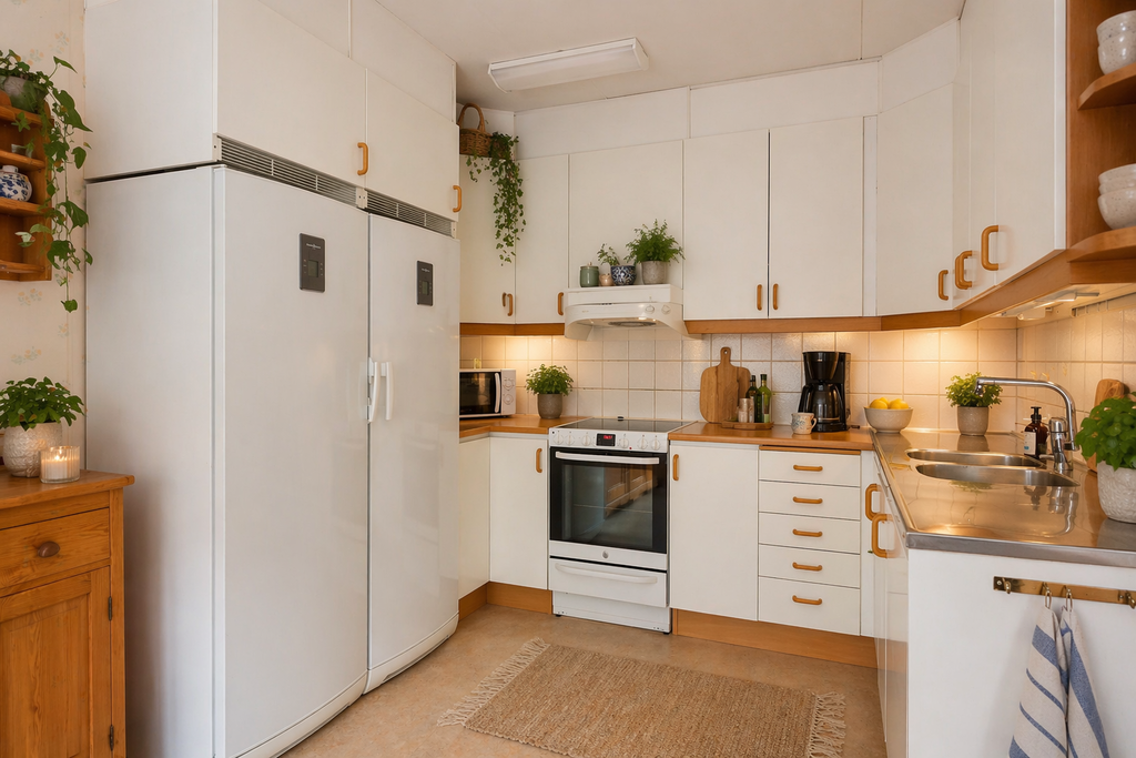 Köket är stylat med hjälp av AI.