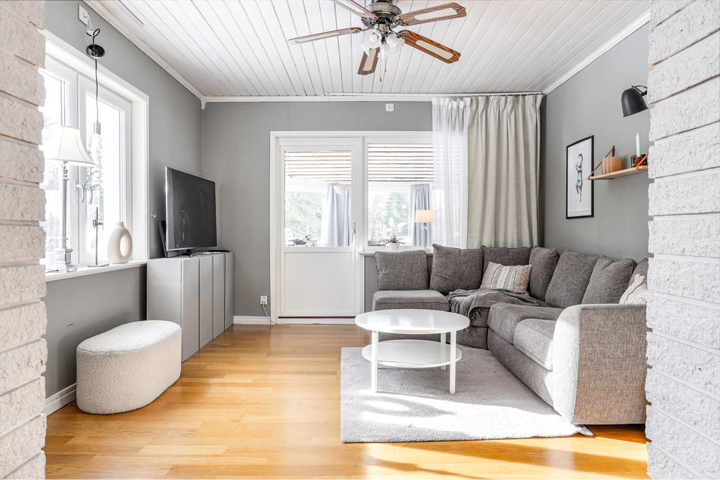 Vardagsrum med utgång till uterum