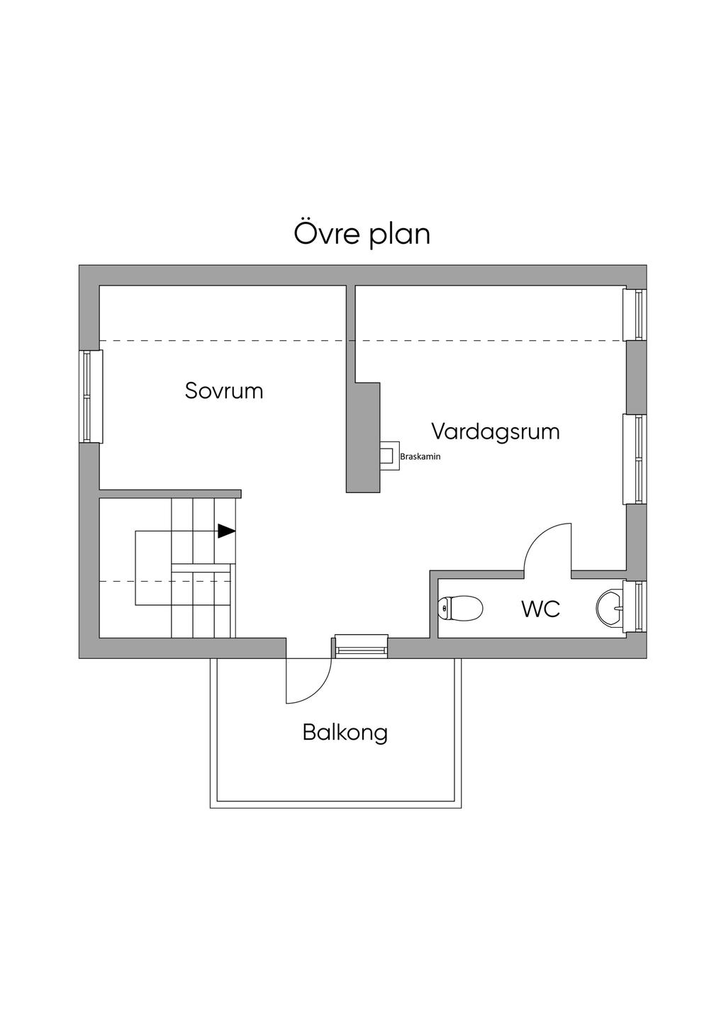 Planlösning övre plan