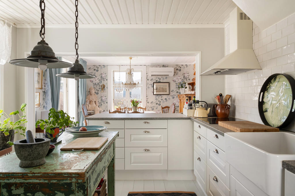 Modernt, charmigt kök.