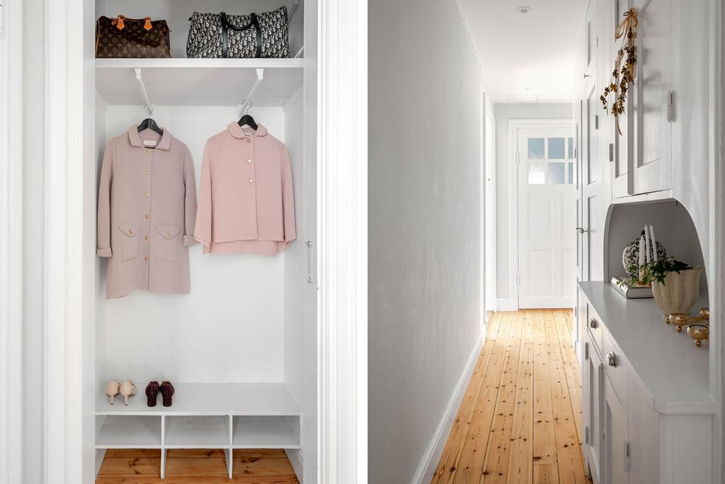 Kapprum samt vacker serveringsgång