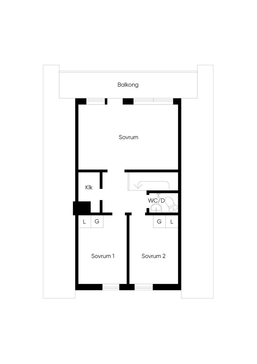 Planlösning 2:dra vån.