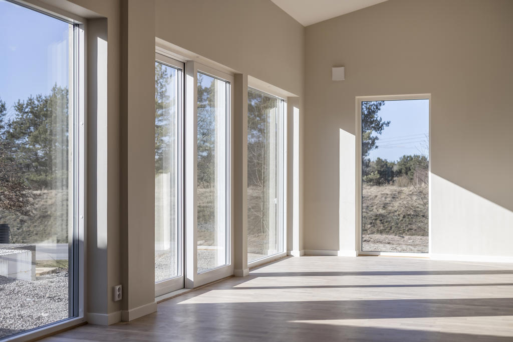 Exempelhus 1, skjutdörrsparti är standard