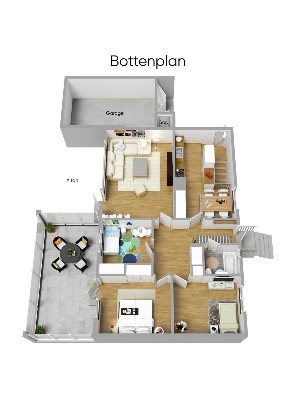 Planlösning entréplan 3D