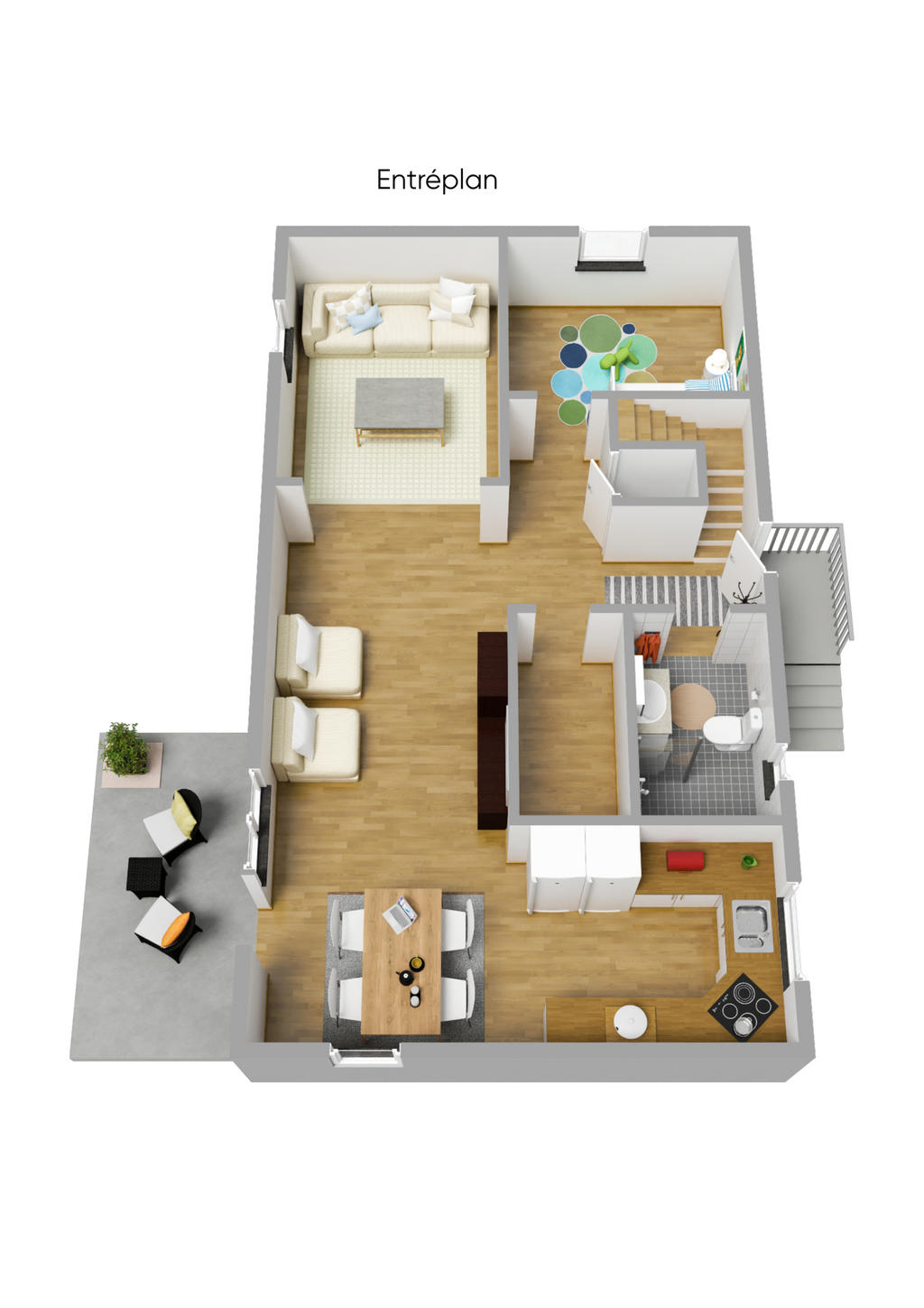 Planlösning entréplan 3D