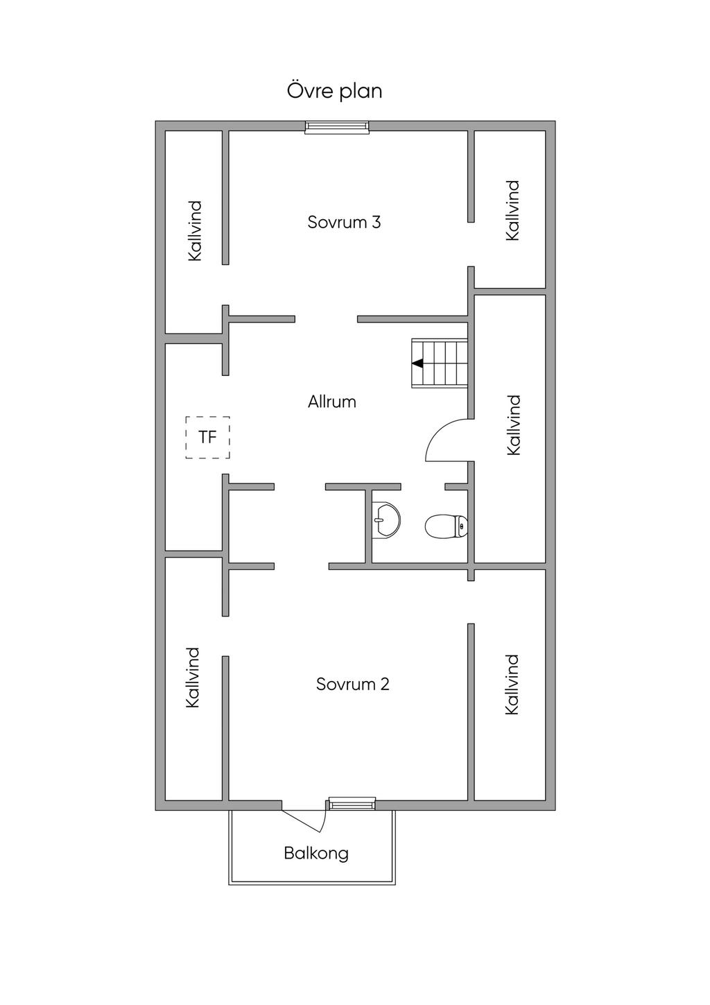 Planlösning övre plan 