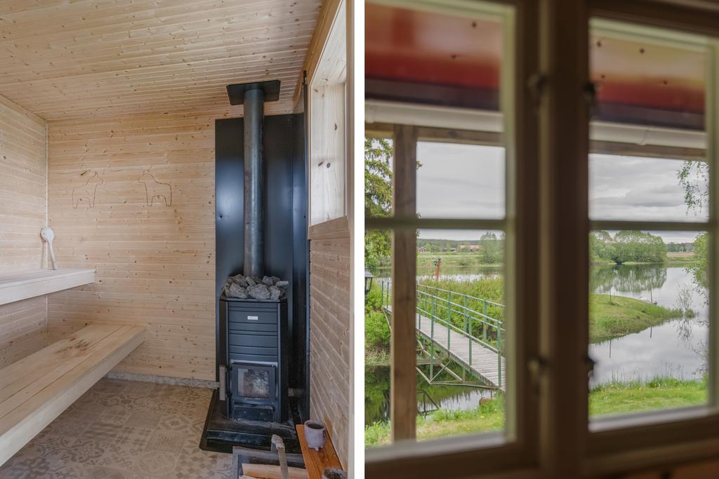 En magiskt fin bastu, med vy mot ån och Västerdalälven