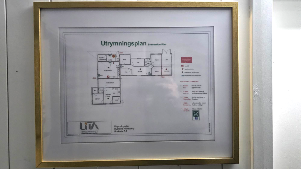 Utrymmningplan för fastigheten