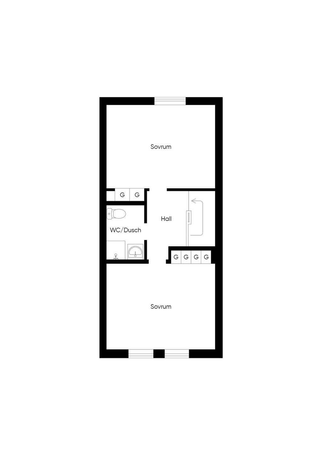 Planlösning övre plan.