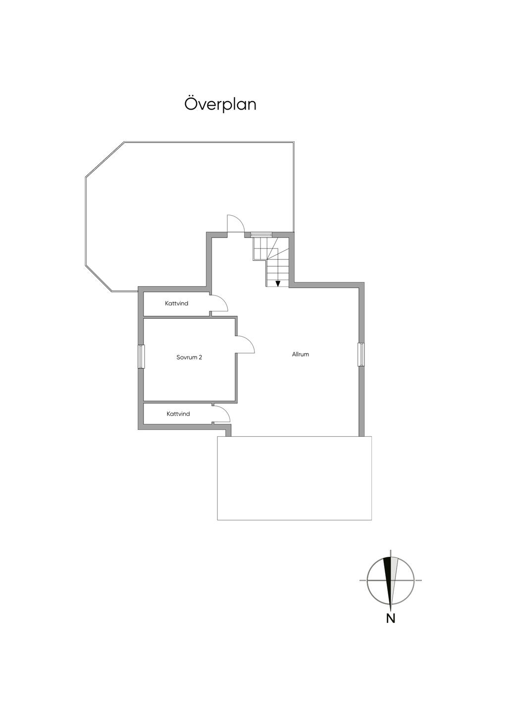 Planritning övre plan 