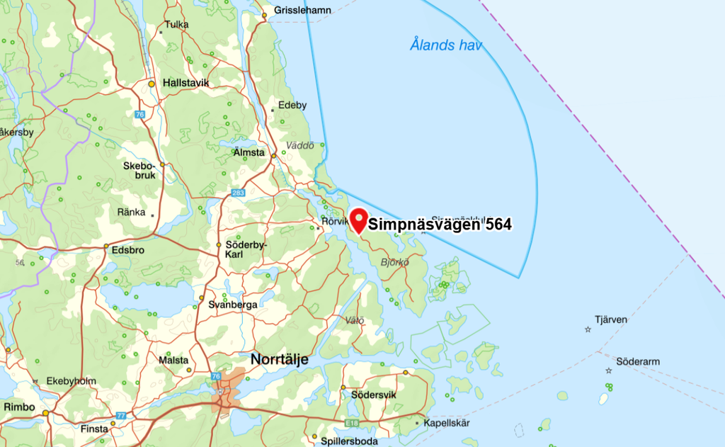 Karta Simpnäsvägen 564