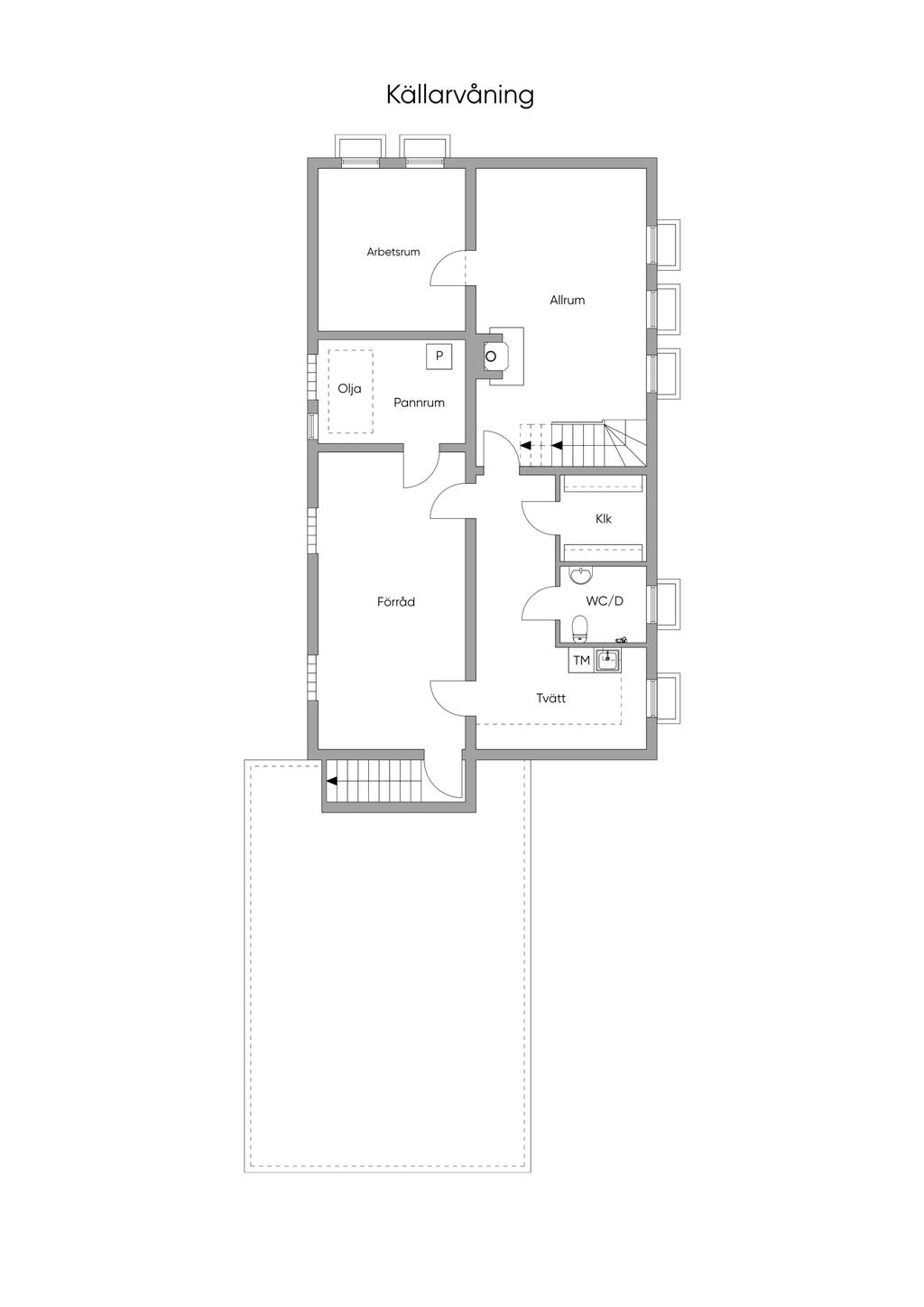 Planritning. Källare