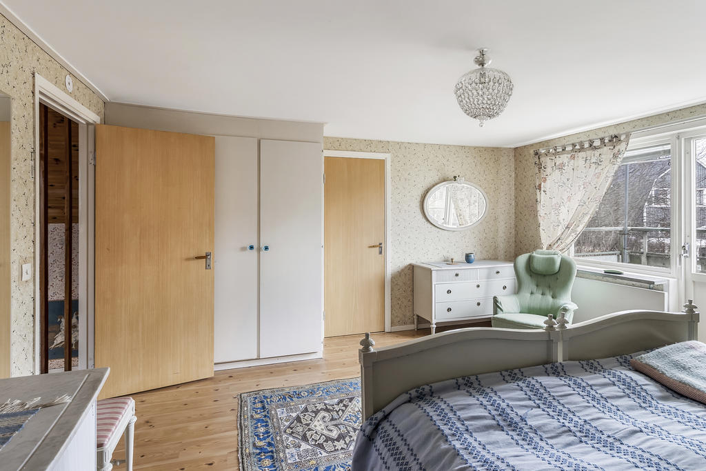 Rymligt sovrum med bra klädförvaring