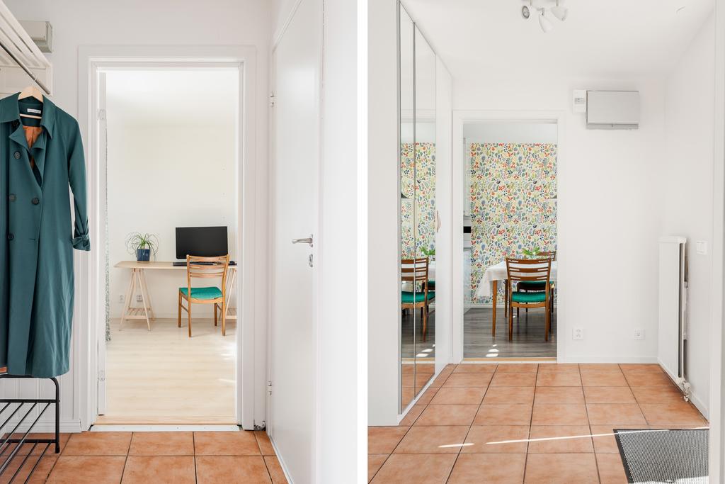 Från hall mot sovrum 3 samt kök