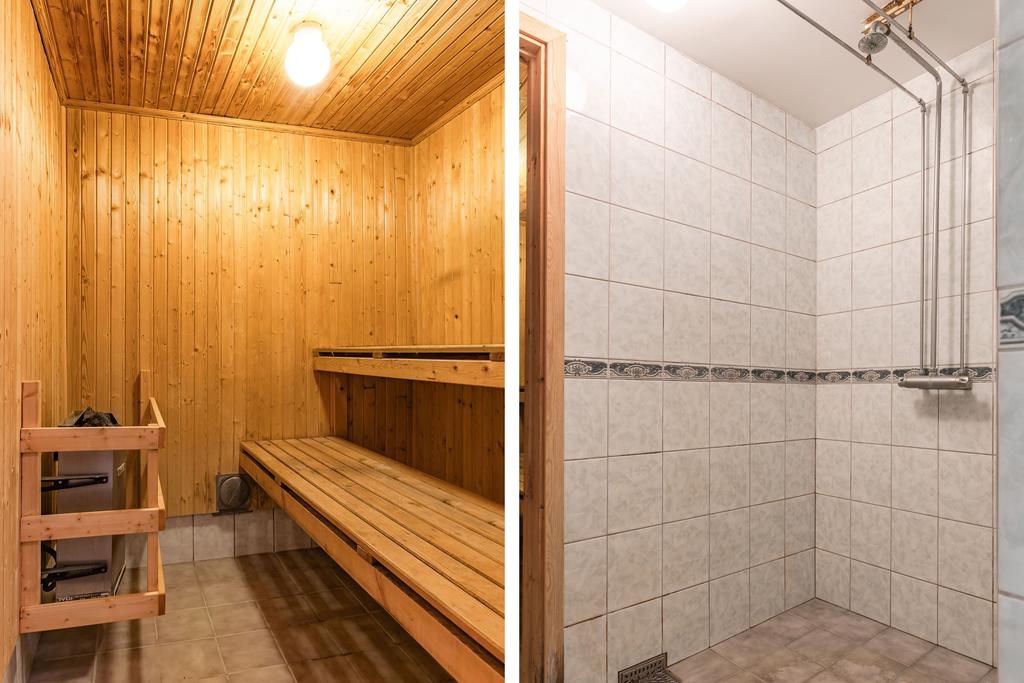 Dusch bastu i källare