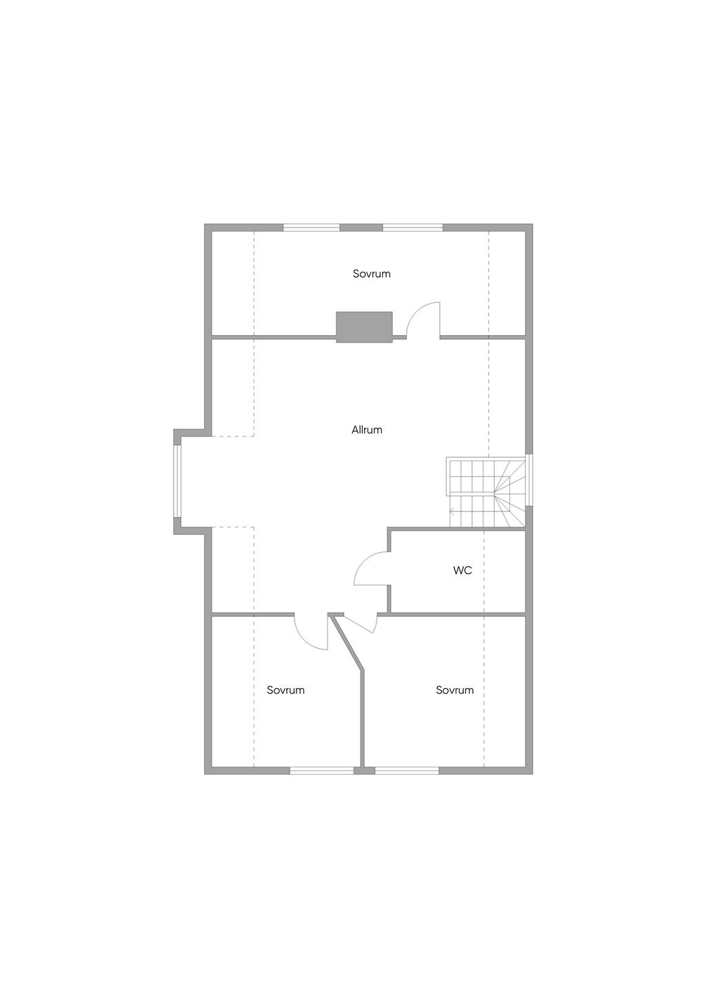 Planlösning ovanvåning