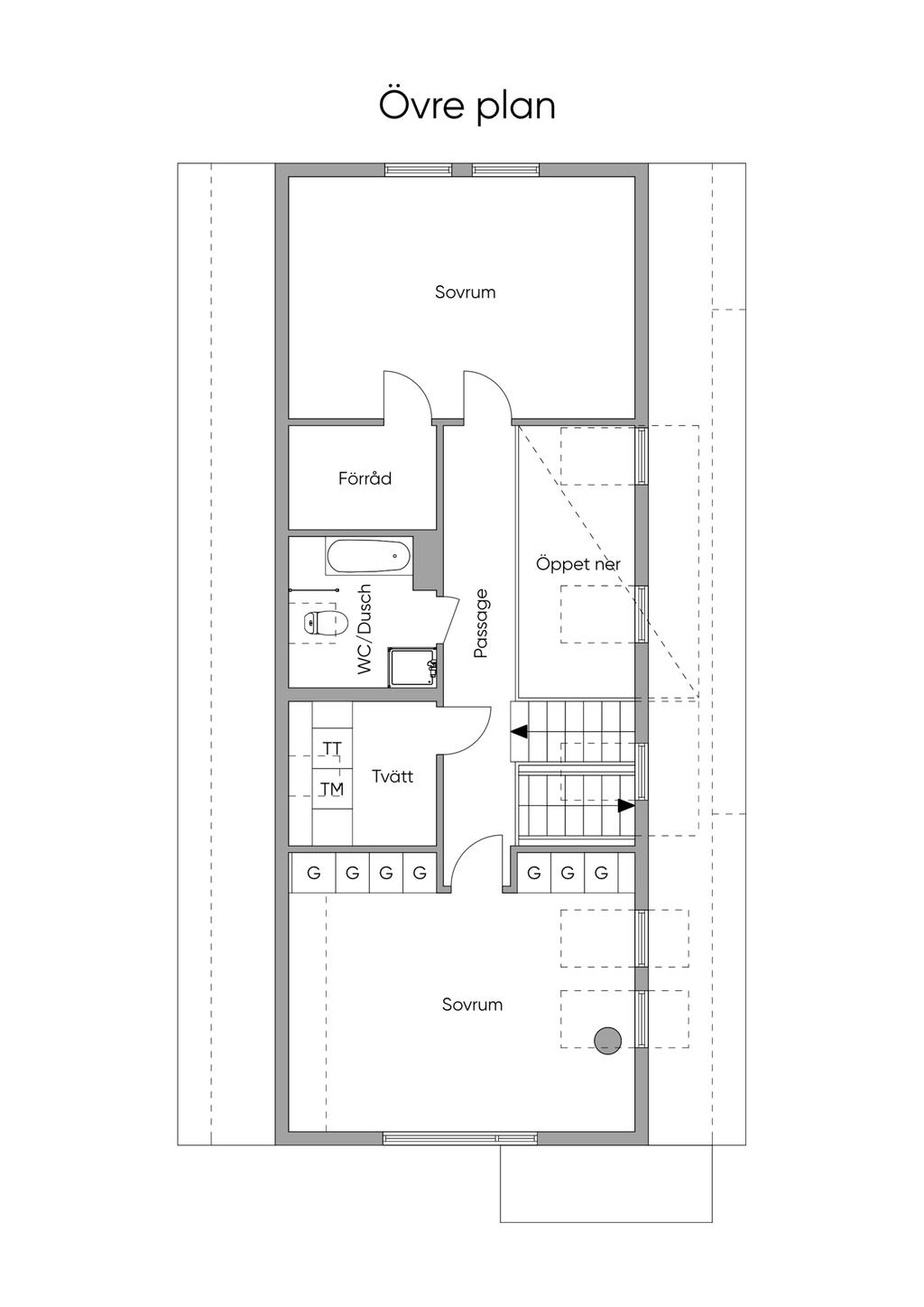 Planlösning övre plan