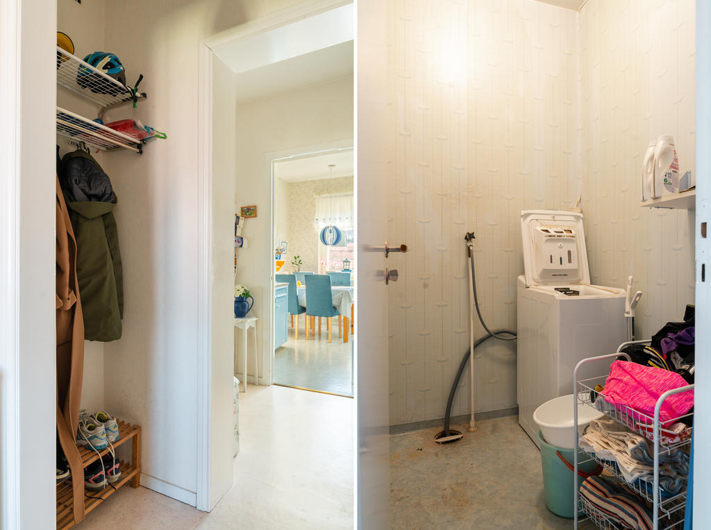 Avhängningsyta och tvättstuga 