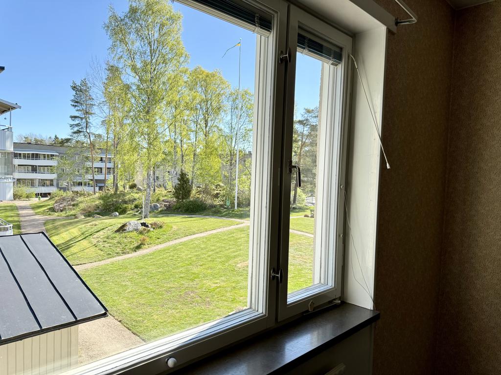 Utsikt från sovrumsfönstret.
