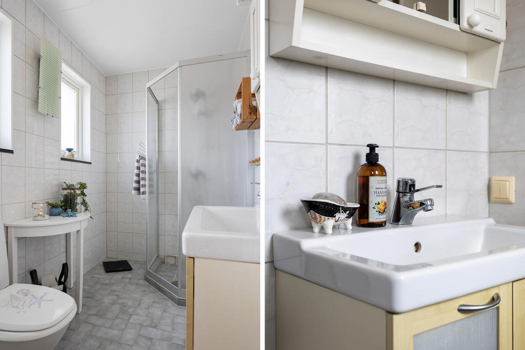 Wc/dusch på bottenvåningen