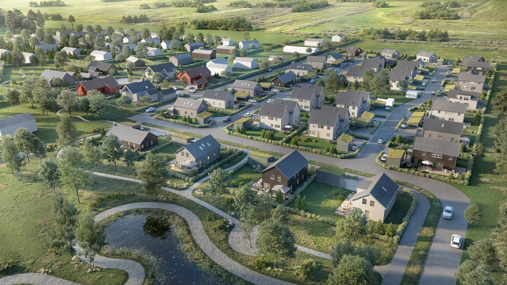 Översikt över Fyrstrandsbyn etapp 4 (3D-bild)