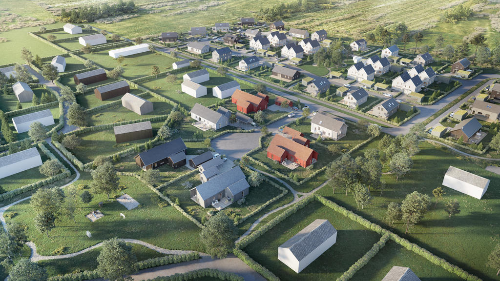 Översikt över Fyrstrandsbyn etapp 4 (3D-bild)