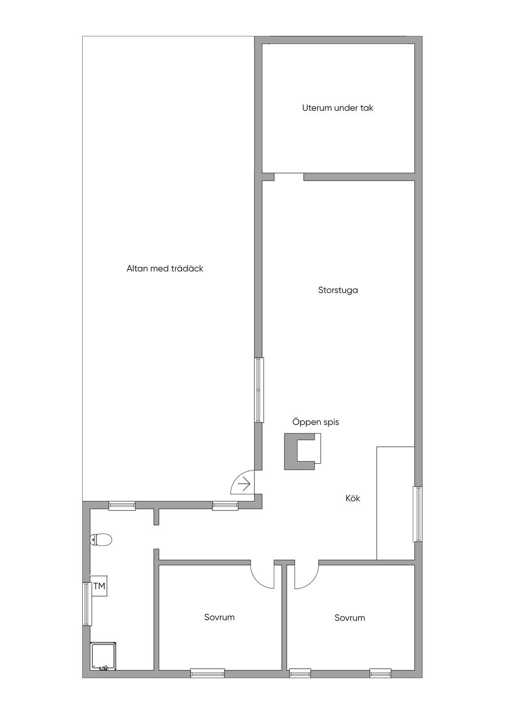 Planlösning. Ej skalenlig. Avvikelser kan förekomma. 