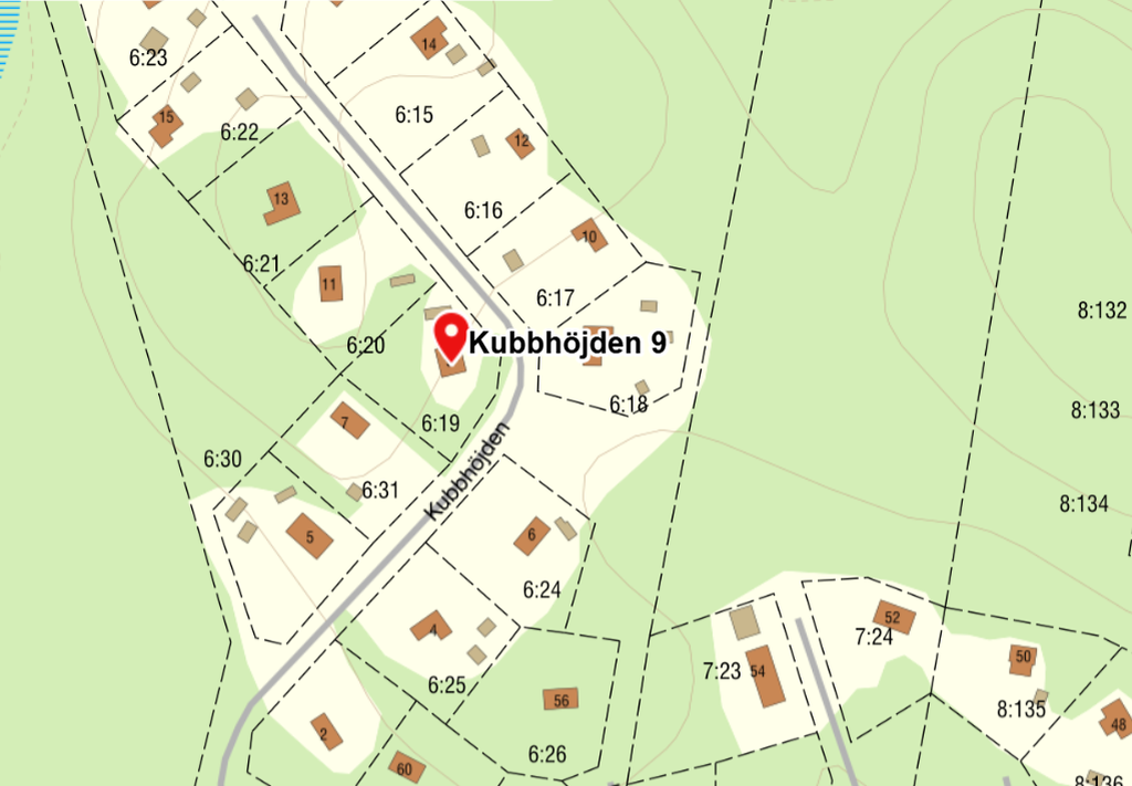 Fastighetskarta Kubbhöjden 9